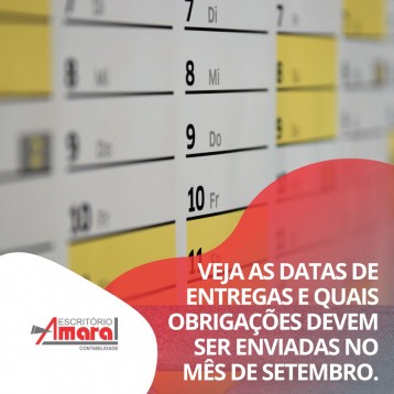  Agenda tributária de setembro de 2023 com obrigações acessórias já está disponível 