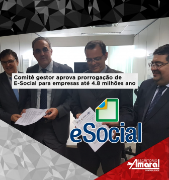 Comitê gestor aprova prorrogação de E-Social empresas até 4.8 milhões ano