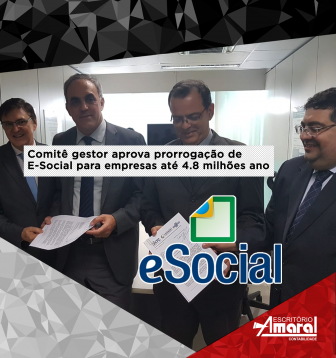 Comit gestor aprova prorrogao de E-Social empresas at 4.8 milhes ano